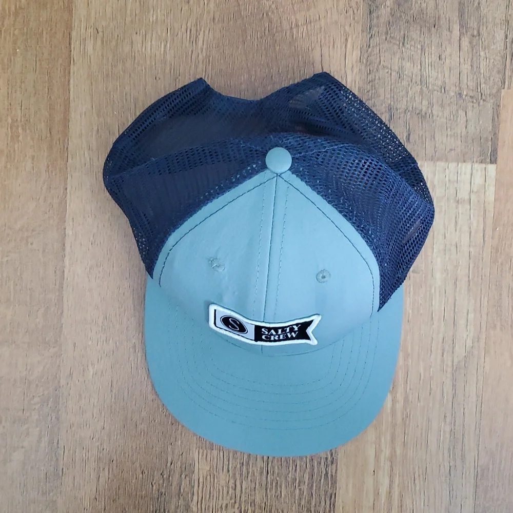 Salty Crew Pinnacle‎ 2 Blue and Navy Trucker Baseball Hat Unisex